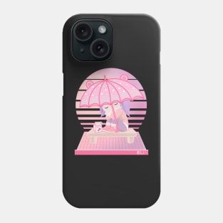 90s Japanese Kawaii Sad Girl Pink Japanese Strawberry Milk Phone Case