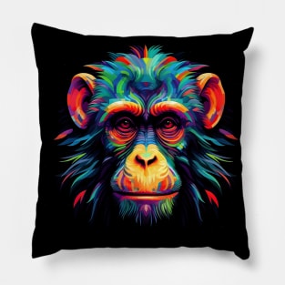 Neon Chimp #4 Pillow
