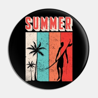 Summer surfing vintage Pin