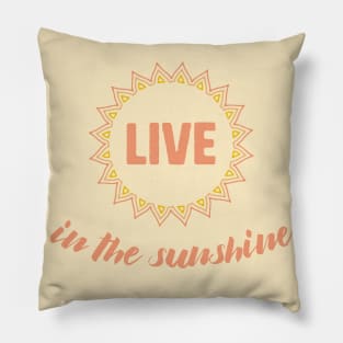 Live in the sunshine: Sun mandala in bright warm colors (for light backgrounds) Pillow