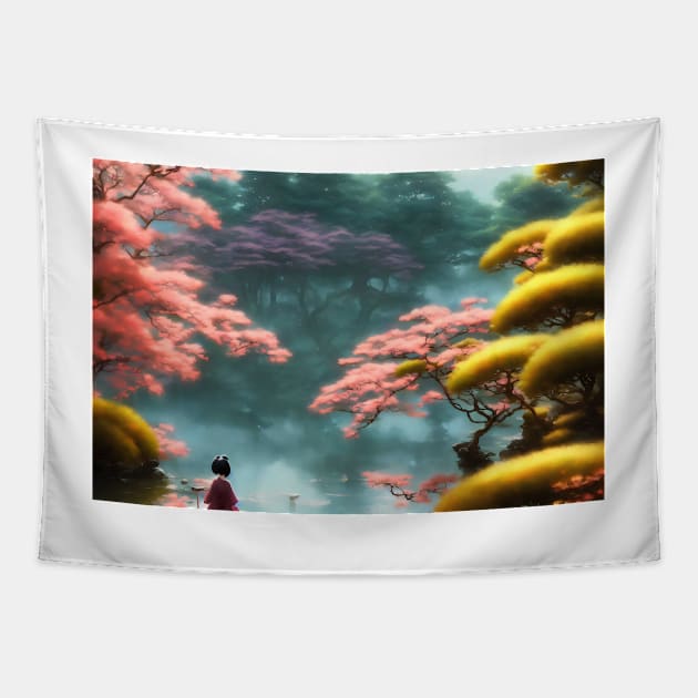 Pink Tree Gardens Tapestry by adorcharm