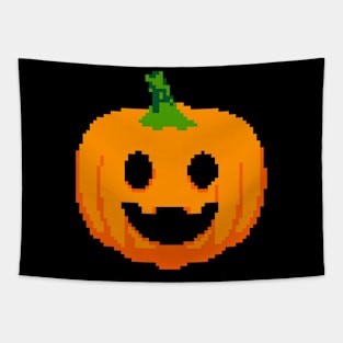 Halloween Pumpkin Pixel Art Tapestry