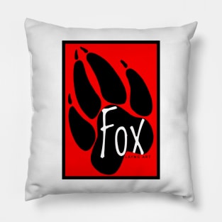 Fox Layng Art Logo Red/White Pillow