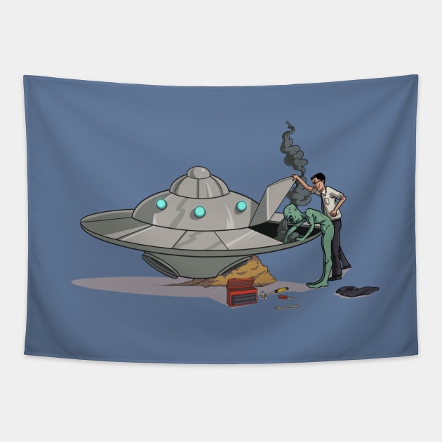 Broken Down UFO Tapestry by Those Conspiracy Guys