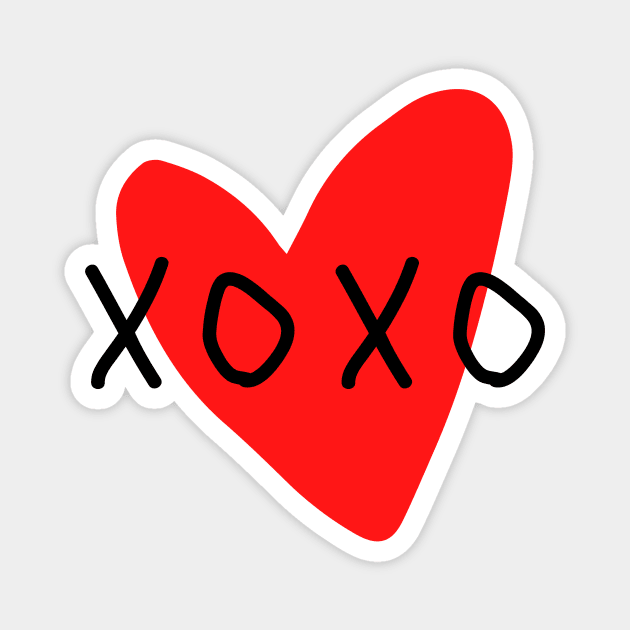 Romantic Xoxo valentines day heart hand drawn Magnet by Lexicon Theory