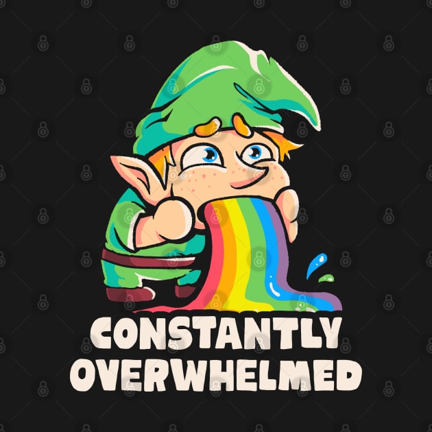 Constantly Overwhelmed - Funny Gnome Rainbow Gift by eduely