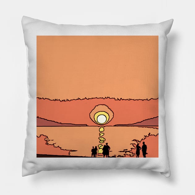 Cretan Sunset Pillow by jngraphs