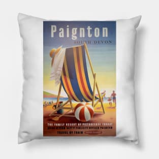 Vintage British Rail advert, Paignton Pillow