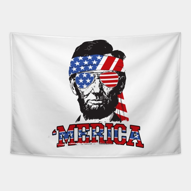 Abe Lincoln Merica Tapestry by Dailygrind