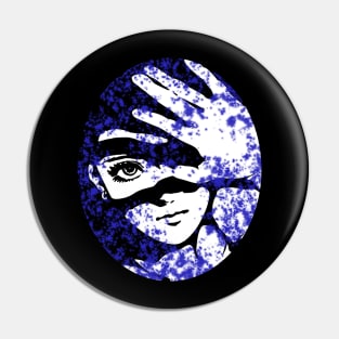 Punk Fashion Style Oval Blue Glowing Girl Pin