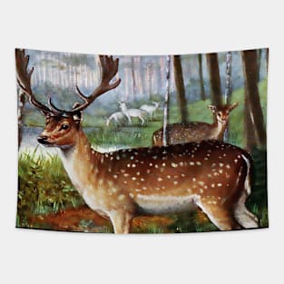 Deer Colorful Vintage Tapestry