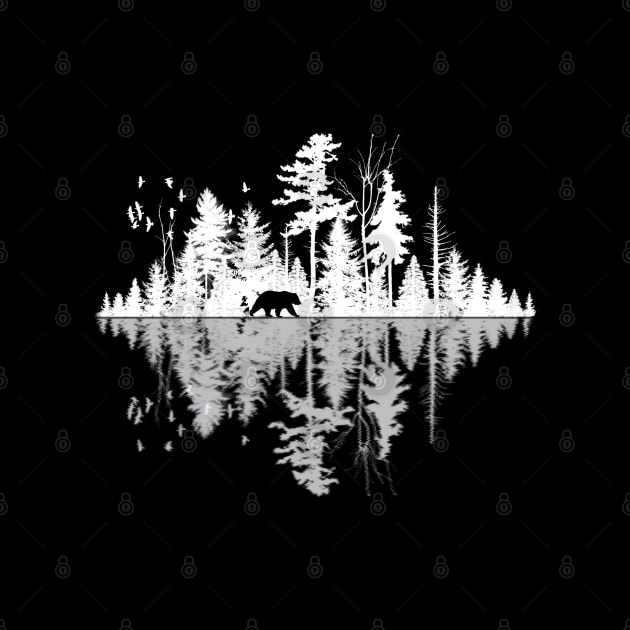 Forest Silhouette Bear by BlackGrain