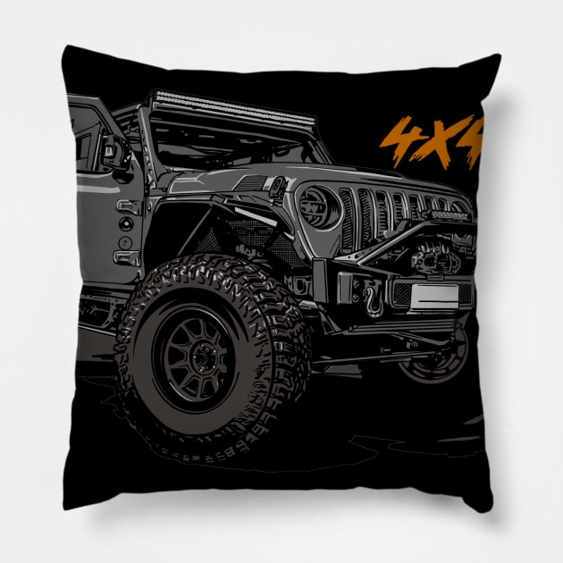 Jeep 4x4 Pillow by Saturasi