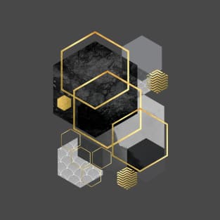 Black and Gold Geometric T-Shirt