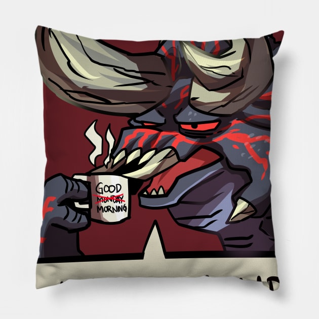 I Hate Monday Pillow by Ashmish