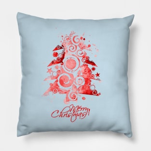 Merry Christmas Colorful tree Pillow