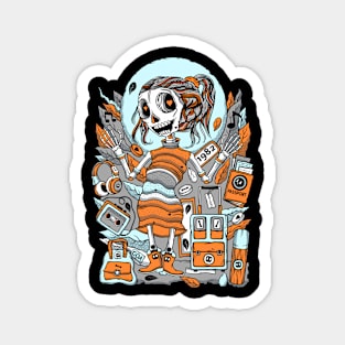 Cute Skeleton Travel Happy Thoughts Magnet