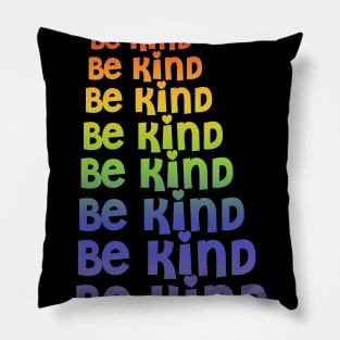 Be Kind Repeating Rainbow Pattern Pillow