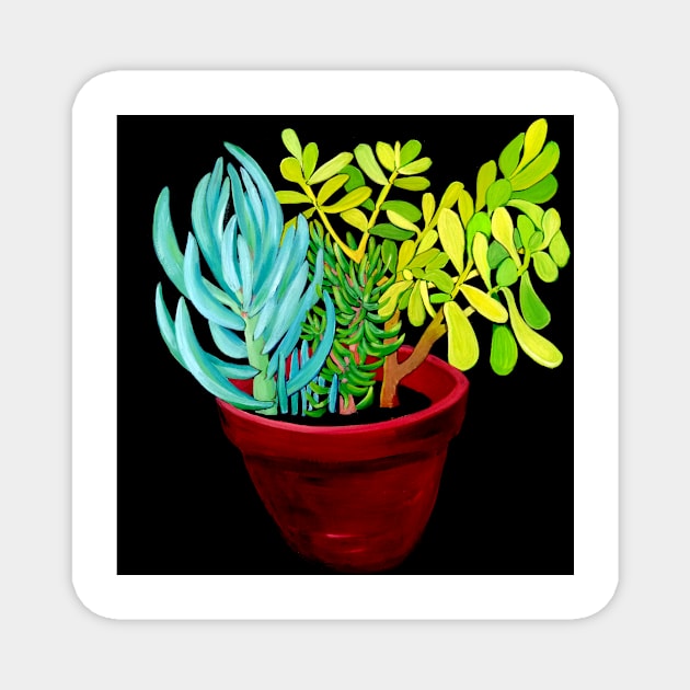 Succulent Pot Magnet by veroniqueayac