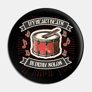 Rhythmic Soul: My Heart Beats in Drum Solos Tee Pin