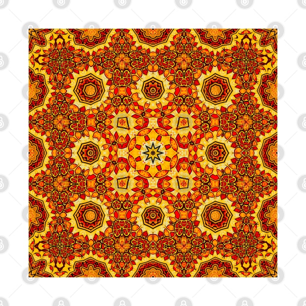 Abstract Orange Mandala by JoeStylistics