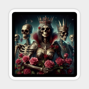 Roses and Skeleton Queen Magnet