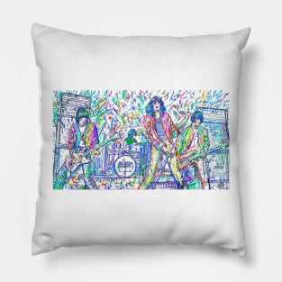 RAMONES in concert - inks and pencils portrait Pillow