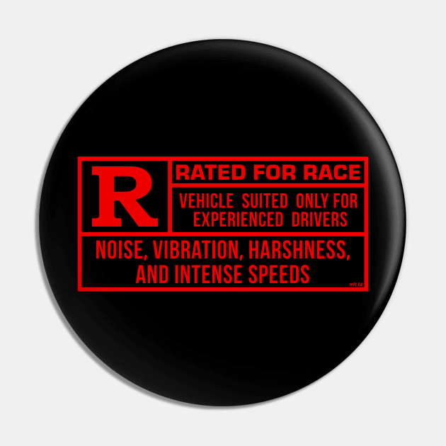 Rated R For Race - Black/Red Pin by hoddynoddy