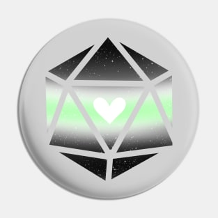 Agender Angel Pride Heart D20 Dice Pin