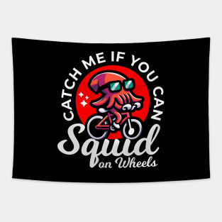 Funny Squid on Wheels Tapestry