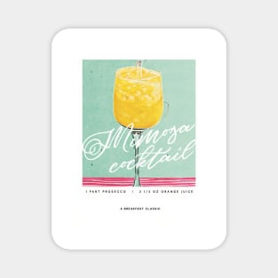 Mimosa Retro Poster A Breakfast Classic Bar Prints, Vintage Drinks, Recipe, Wall Art Magnet