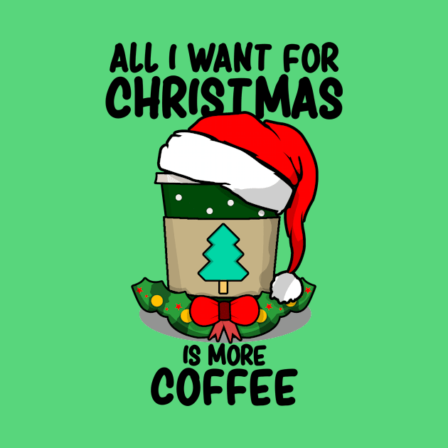 All I Want For Christmas Is More Coffee - Christmas Coffee Lovers by LuisP96