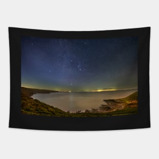 Fall Bay on Gower in Wales at Night Tapestry