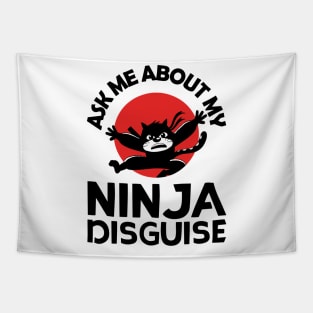 Black cat ninja funny quote Tapestry