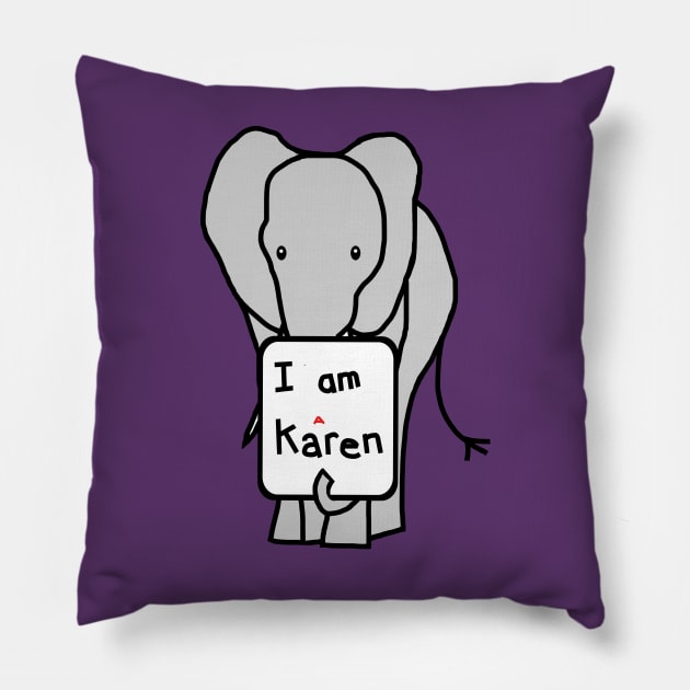 Elephant and Karen Memes Pillow by ellenhenryart