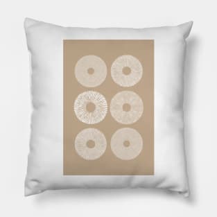 Neutral mushroom spore print Pillow