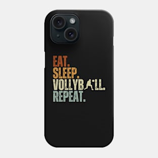 Eat Sleep Volleyball Repeat Kids Adult Retro Vintage Phone Case