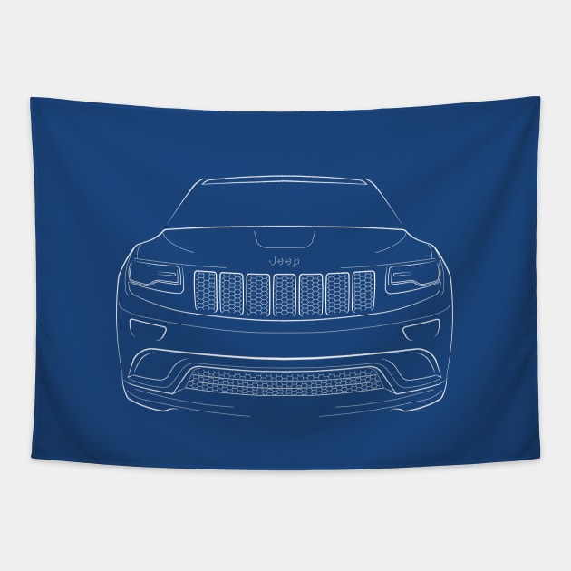 Jeep Grand Cherokee WK2 - front stencil, white Tapestry by mal_photography