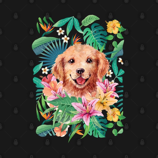 Tropical Golden Retriever Puppy 8 by LulululuPainting