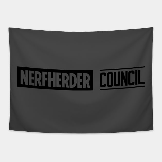 Nerfherder Cinematic Universe logo (black) Tapestry by NHCpodcast