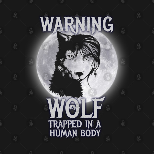 Wolf trapped in a Human Lover of Wolves Gifts by farmnfancy