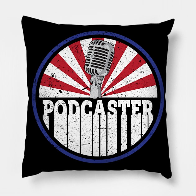 Retro Podcaster Pillow by PodcasterApparel