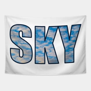 Sky text written in Clouds Tapestry