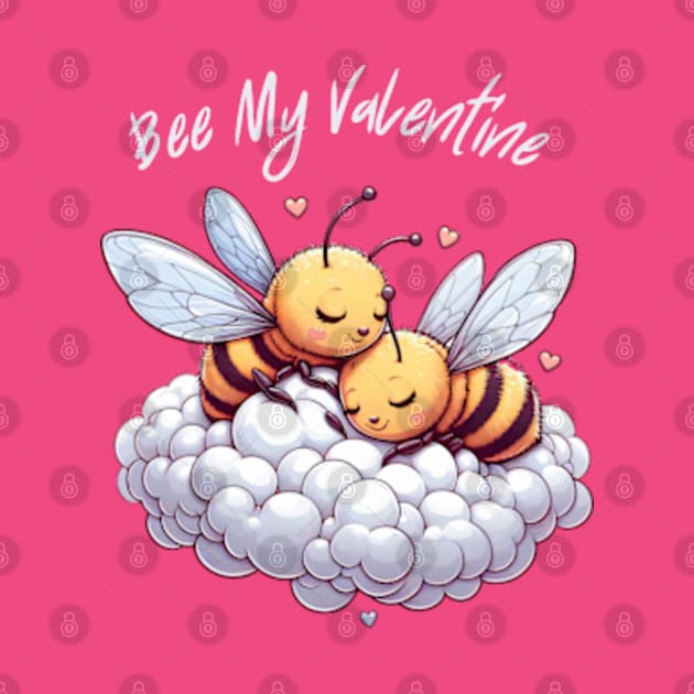 couple of bees embracing on a cloud, Bee My Valentine by StyleTops