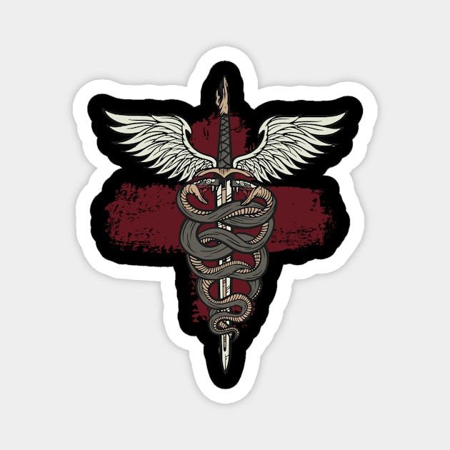 Asclepius Sword Magnet by DaSy23