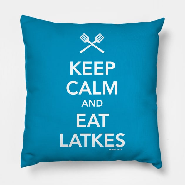 Keep Calm and Eat Latkes Pillow by jrotem