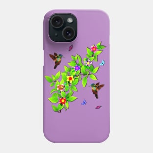 Hummingbirds and Butterflies Phone Case