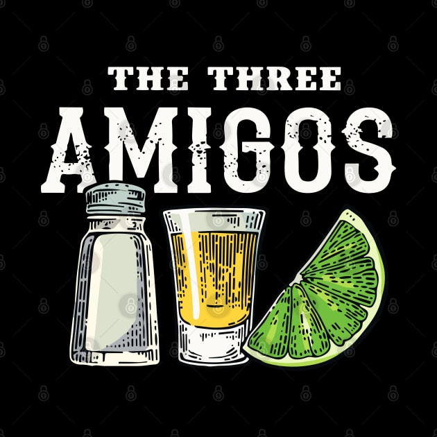 Funny Drinking The Three Amigos Lime Salt Tequila Cinco De Mayo by RansomBergnaum