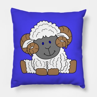 Fluffy White Ram Pillow