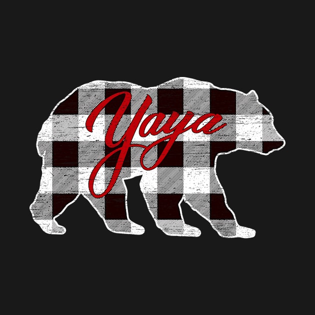 Black And White Buffalo Plaid Yaya Bear Shirt Matching Pajama Family by tabaojohnny